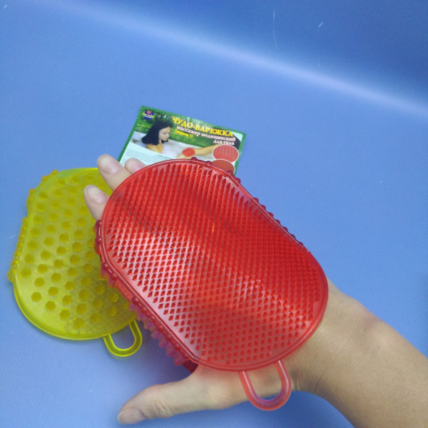 Массажер двухсторонний Чудо - варежка 14,5 х 10,5 х 3,3 см.  Цвета Микс